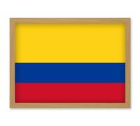 Artery8 Colombia National Flag Patriotic Vexillology World Flags Country Region Poster Artwork Framed Wall Art Print A4