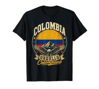 Colombia Orgullo Colombiano Águila Montañas Retro Value Graphic T-Shirt, Men, Black, S