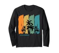 Colombia Palm Trees Rainforest Souvenir for Travel Long Sleeve T-Shirt