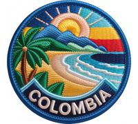 Colombia Patch Embroidered Iron-on/Sew-on Badge (3 Inch) Travel South America Souvenir Emblem Vacation Backpack Gift Patches