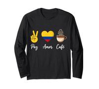 Colombia Paz Amor Cafe Peace Love Coffee Long Sleeve T-Shirt