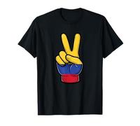 Colombia Peace Sign Hand Colombian Country Flag T-Shirt