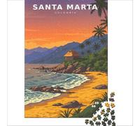 Colombia Scenery Retro jigsaw 1000 pieces | antique style map artwork for history lovers to enjoy recreating an old world map in your free time to enjoy at home38x52cm