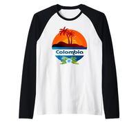 Colombia South America Palms Beach Vacation Souvenir Raglan Baseball Tee