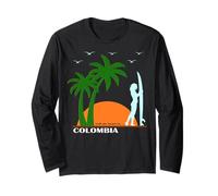 Colombia Surf South America Beach Palms Vacation Souvenir Long Sleeve T-Shirt