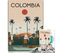 Colombia Travel Poster Jigsaw Puzzles for Adults Teenagers Jigsaws Puzzle,Help The Brain Exercise Addictive Toys to Cultivate Patience Great Gift 50x75cm