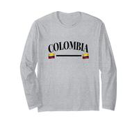Colombia with Flags | Black Text Design Long Sleeve T-Shirt
