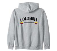COLOMBIA With Flags | Black Text Design Zip Hoodie