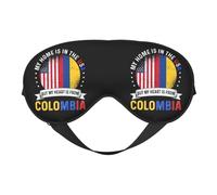 Colombian American Patriot Heart is from Colombia Flag Eye Mask Sleep Mask Light BlockBlindfold Night Eyes Cover Soft Pressure-Free Eyeshade with Elastic Strap for Travel Office Nap Yoga