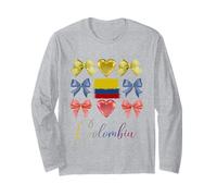 Colombian Bows Pride Roots Latina Women Girls Colombia Bow Long Sleeve T-Shirt