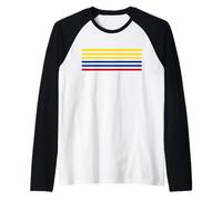 Colombian Flag Horizontal Stripe Raglan Baseball Tee