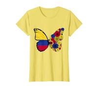 Colombian Flag Pride Colombia Roots Butterfly Women Girls T-Shirt