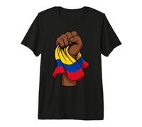 Colombian Flag Raised Fist Design Colombia Pride Premium T-Shirt