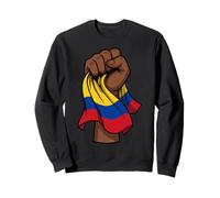 Colombian Flag Raised Fist Design Colombia Pride Sweatshirt