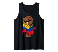 Colombian Flag Raised Fist Design Colombia Pride Tank Top