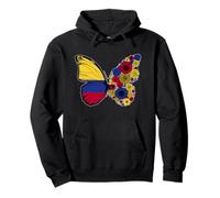 Colombian Girls Roots Colombia Flag Pride Heritage Butterfly Pullover Hoodie