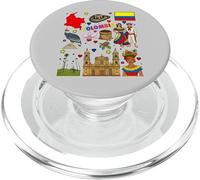 Colombian hand drawn symbols, Colombia map, cultural icons PopSockets PopGrip for MagSafe