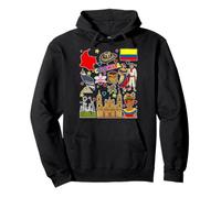 Colombian hand drawn symbols, Colombia map, cultural icons Pullover Hoodie