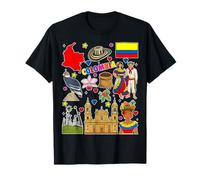 Colombian Hand Drawn Symbols, Colombia map, Cultural Icons T-Shirt