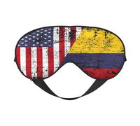 Colombian Roots Half American Flag Colombia Eye Mask Sleep Mask Light BlockBlindfold Night Eyes Cover Soft Pressure-Free Eyeshade with Elastic Strap for Home Travel Office Nap Yoga