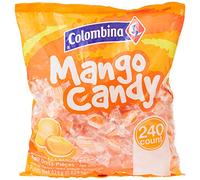 Colombina Mango Hard Candy, Tropical Fruit Flavour Sweets Individually Wrapped + Sweet & Tangy Treat, Bulk Bag for Sharing & Events, 240 Count