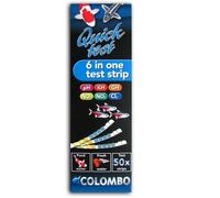 Colombo Quicktest 6-in-1 Pond Test Strips x50 Kit Freshwater Aquarium Fish Tank