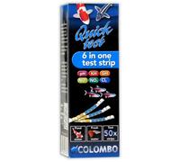 Colombo Quicktest 6-In-1 Pond Test Strips X50 Kit Freshwater Aquarium Fish Tank