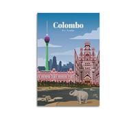 Colombo Sri Lanka Vintage Travel Poster Artworks Canvas Room Aesthetic Wall Art Prints Home Modern Decor 16x24inch(40x60cm)