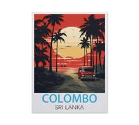 Colombo Sri Lanka Vintage Travel Poster，Funny Toilet Poster Sign, Vintage Metal Tin Sign, Bathroom Poster, Bathroom Decor, Home Wall Decor Art Tin Sign Plaque(20x30cm）8x12 inch-BY16