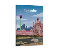 Colombo Sri Lanka Vintage Travel Poster Wall Art Scroll Canvas Painting Picture Living Room Decor Home 12x18inch(30x45cm)