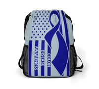Colon Cancer Awareness Blue U.S.A Flag Drawstring Backpack Dry And Wet Separation Sport Travel Beach Gym Sack String Yoga Bag