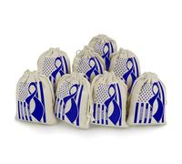 Colon Cancer Awareness Blue U.S.A Flag Drawstring Goody Bag 8 Pcs Reusable Gift Bags Cotton And Hemp Bunches Pocket for Halloween Christmas Parties