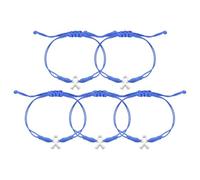 Colon Cancer Awareness Bracelets for Women Men Encouragement Inspirational Gifts for Colon Cancer Souvivor Fighter Birthday Christmas Gifts for Women Men Blue Awareness Ribbon Bracelets 5psc