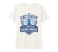 Colon Cancer Awareness Hero Family Blue Support Ribbon Premium T-Shirt