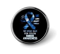 Colon Cancer Awareness U.S.A. Flag Round Enamel Brooch Pin Button Badges Decoration Hat Clothing Bag Accessories Gift Crafts