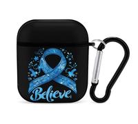Colon Cancer Ribbon Cancer Believe Earphone Case PC Bluetooth Headphone Case Compatible with Airpods 1/Airpods 2 Black-style