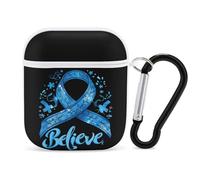 Colon Cancer Ribbon Cancer Believe Earphone Case PC Bluetooth Headphone Case Compatible with Airpods 1/Airpods 2 White-style