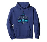 Colon Cancer Warrior: Brave Fighter Empowering Symbol Pullover Hoodie, Adult Unisex, Navy, XXL