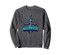 Colon Cancer Warrior: Brave Fighter Empowering Symbol Sweatshirt, Adult Unisex, Dark Heather Grey, XXL