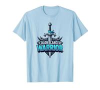 Colon Cancer Warrior: Brave Fighter Empowering Symbol T-Shirt, Men, Baby Blue, XXL
