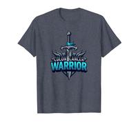 Colon Cancer Warrior: Brave Fighter Empowering Symbol T-Shirt, Men, Heather Blue, XXL