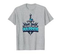 Colon Cancer Warrior: Brave Fighter Empowering Symbol T-Shirt, Men, Heather Grey, XXL