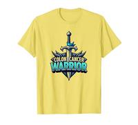 Colon Cancer Warrior: Brave Fighter Empowering Symbol T-Shirt, Men, Lemon, XXL