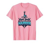 Colon Cancer Warrior: Brave Fighter Empowering Symbol T-Shirt, Men, Pink, XXL