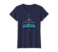 Colon Cancer Warrior: Brave Fighter Empowering Symbol T-Shirt, Women, Navy, XXL