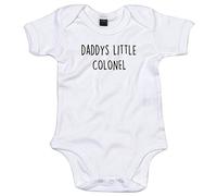 Colonel Baby Body Suit Daddys Little Newborn Babygrow White with Black Print 12-18 Months