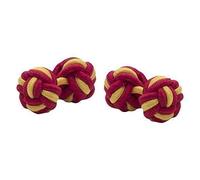 Colonel Fogg - Classic Elastic Knot Cufflinks in Red and yellow - Silk One-Size - Novelty Gift for Him - Boxed Cufflinks Gift Set - Mens Cuff Links