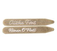 Colonel Fogg - Custom Collars Stays to Engrave Alisha Font 65 Collar Stays - Brass Gold - Keeps Collars Crisp