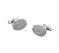 Colonel Fogg - Gemini Zodiac Glyphand Modern Symbol Pair Engraved Cufflinks - Gift Boxed - Mens Cuff Links - Novelty Cufflinks - Formal Shirt Cuff Links