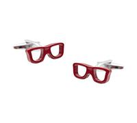 Colonel Fogg - Humorous Red Glasses Spectacles Cufflinks - Base Metal - Shirt Accessory for Men - Mens Cuff Links - Wedding Cufflinks - Formal Shirt Cuff Links